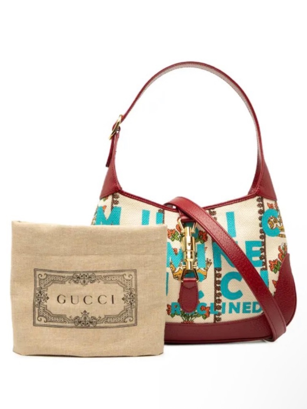 GUCCI Small Canvas 100 Centennial Music Jackie 1961 crossbody Bag